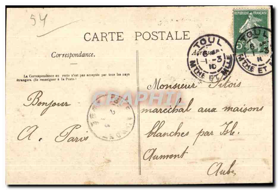 TOUL (Garnison) — De la Caserne Saint-Léon, recevez ce Souvenir. — Poirot, édit., Toul (Déposé). — Reverso