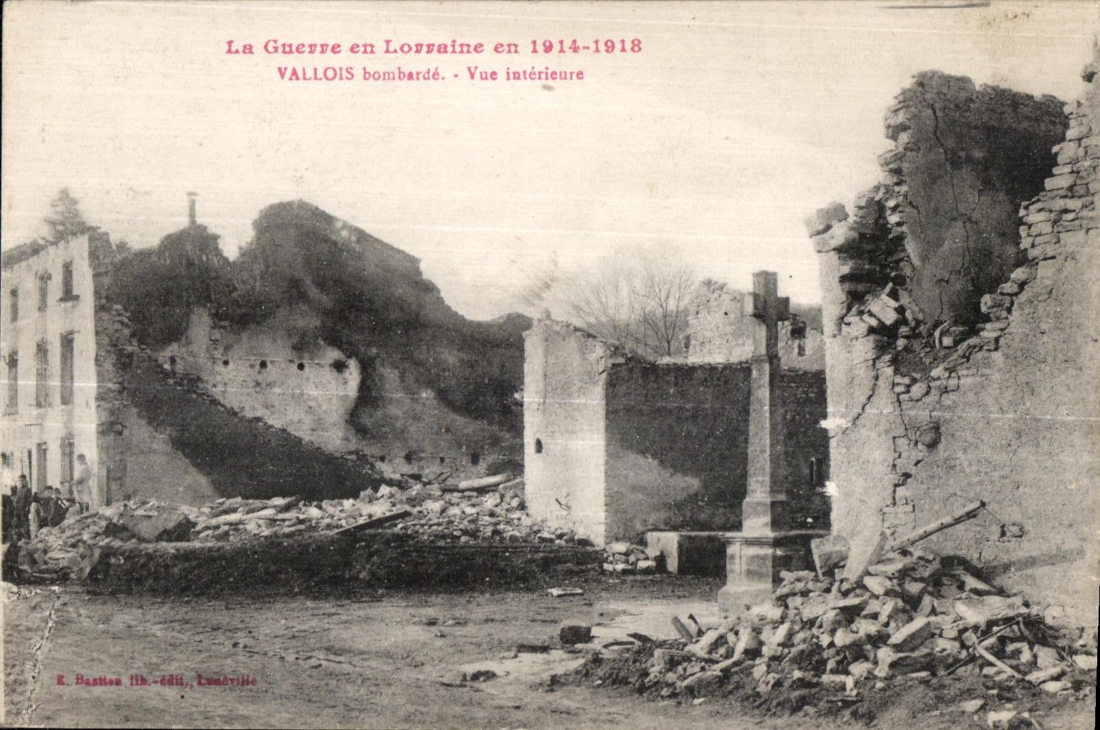 Vallois bombardé — Vue intérieure — E. Bastion, éditeur, Lunville