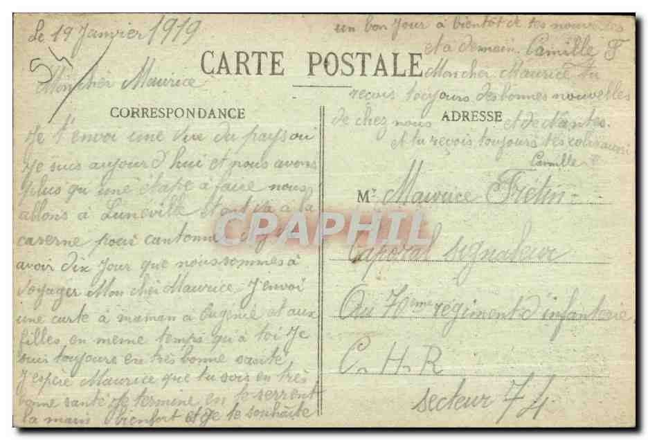 Vallois bombardé — Vue intérieure — E. Bastion, éditeur, Lunville — Verso