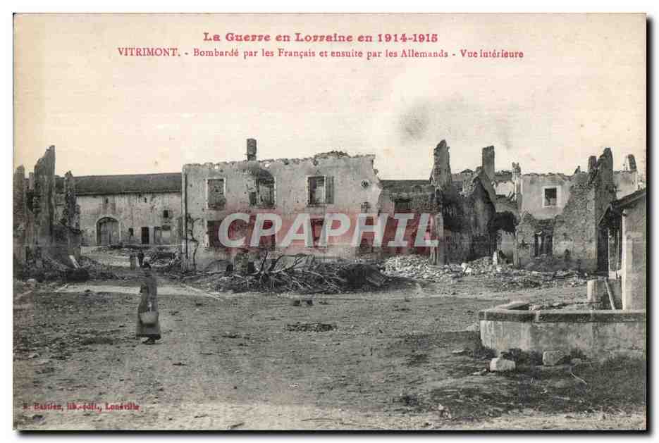 Vitrimont — Ruines après bombardements français et allemands en 1914-1915 — Édition Bastien, Lib. Jollin, Lunéville
