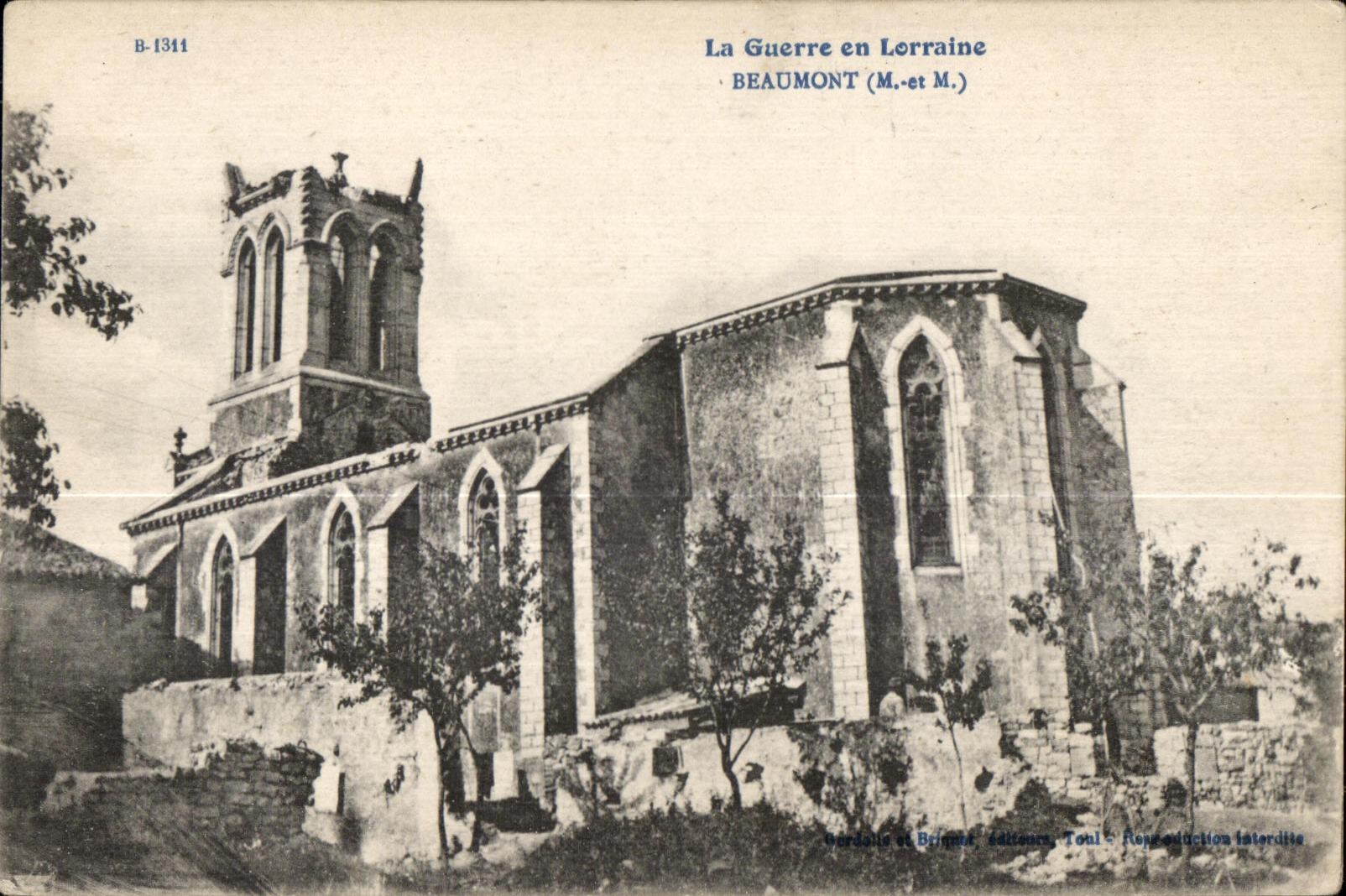 Église de Beaumont (Meuse) — La Guerre en Lorraine — Gerdaille et Brinon, Toul