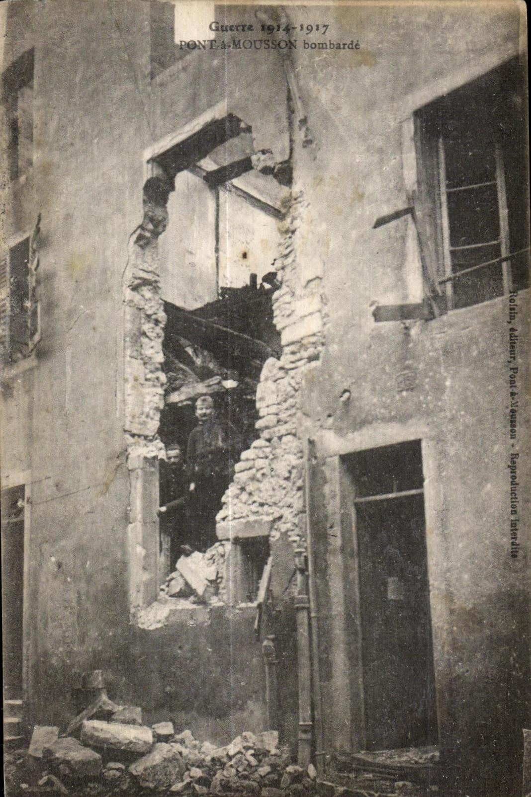 PONT-À-MOULSON — Dommages causés par les bombardements — éditeur Robin, Pont-à-Mousson