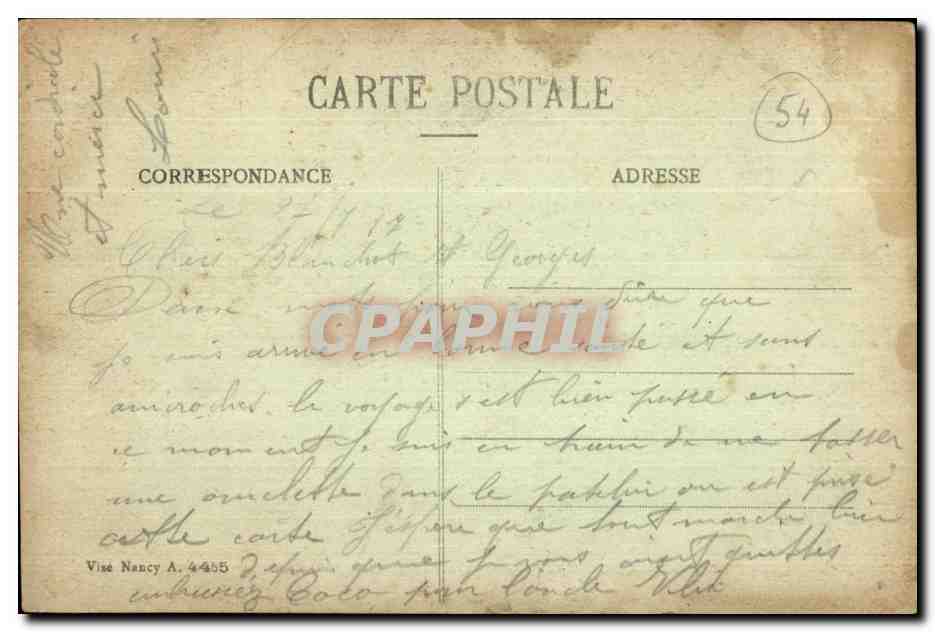 PONT-À-MOULSON — Dommages causés par les bombardements — éditeur Robin, Pont-à-Mousson — Rückseite