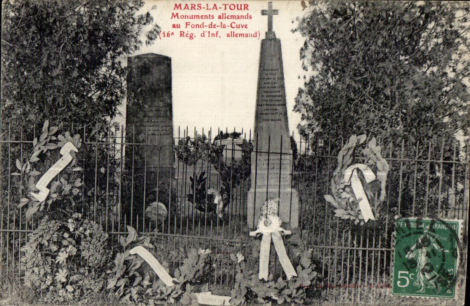 Mars-la-Tour — Monuments allemands au Fond-de-la-Cuve (16e Rég. d'Inf. allemand) — Éditeur non identifié