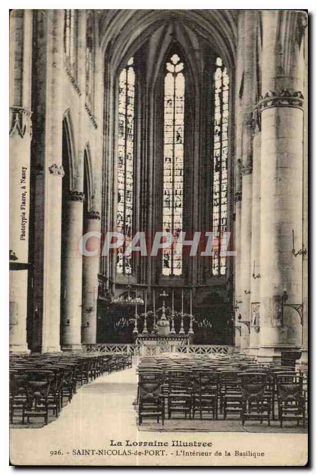 SAINT-NICOLAS-de-PORT — Innenraum der Basilika — Phototypie Fizant, Nancy, Nr. 926