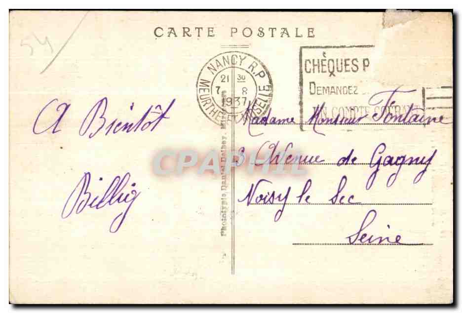 Mirecourt - Le Monument aux Morts - CPA  — Verso