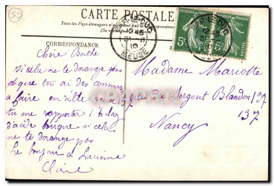 Bar-le-Duc — L'Ornain vu du Pont de la Gare — LL. — Verso