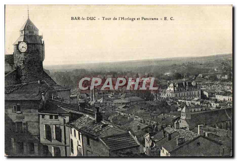 CPA Bar le Duc Tour de I Horloge et Panorama