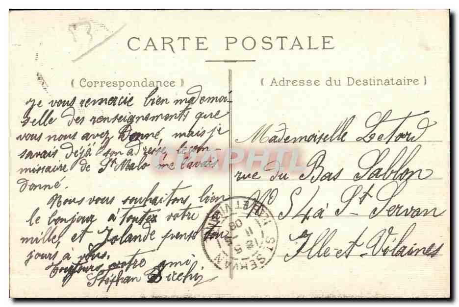 Laval — Vue générale, prise du Jardin de la Perminé — Éditeur inconnu — Rückseite