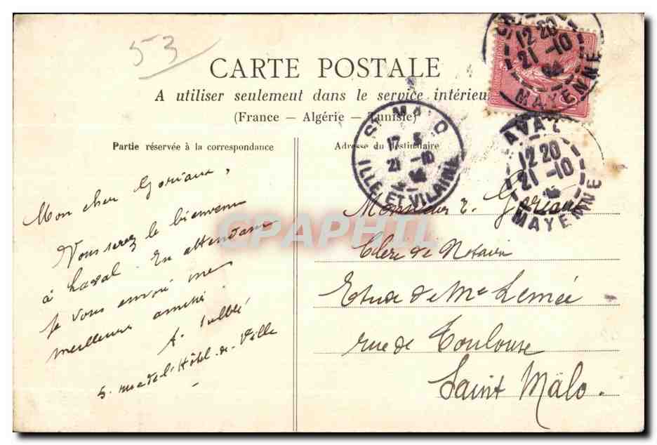 CPA Laval Vue prise du Pont Neuf — Verso
