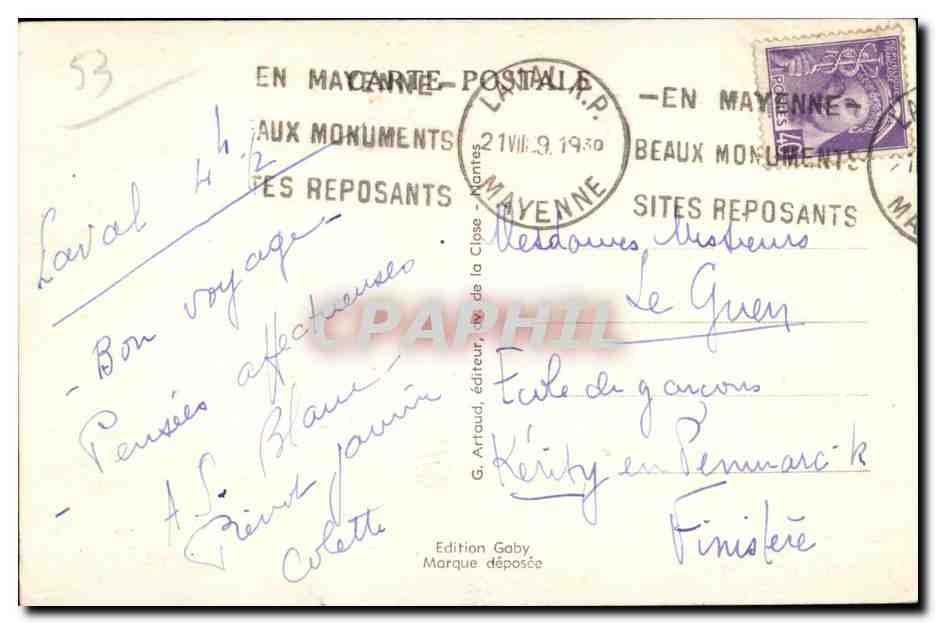 La Vallée - Le Vieux Pont sur la Mayenne et le Château — Gaby, n°44 — Reverso