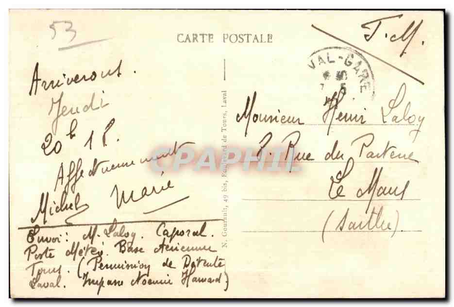 CPA Laval L Eglise d Avesnieres — Rückseite