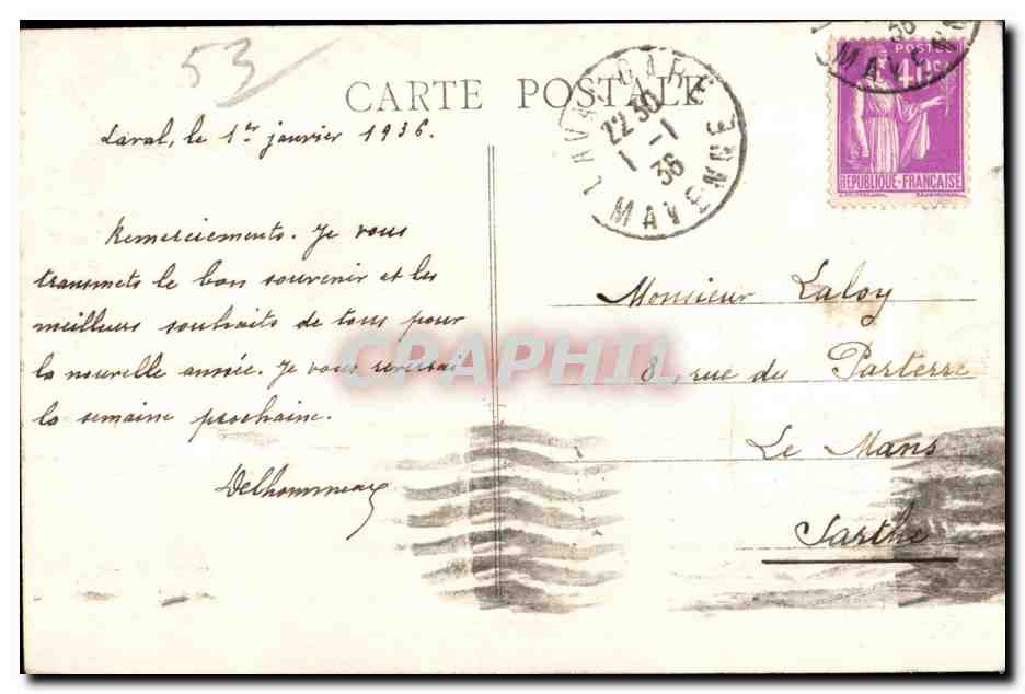 Laval (Mayenne) — La Porte Beucheresse et la Cathédrale — NG — Reverso