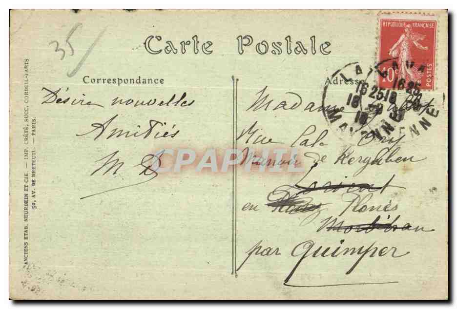 CPA Laval vue sur la mayenne prise du Chateau — Rückseite