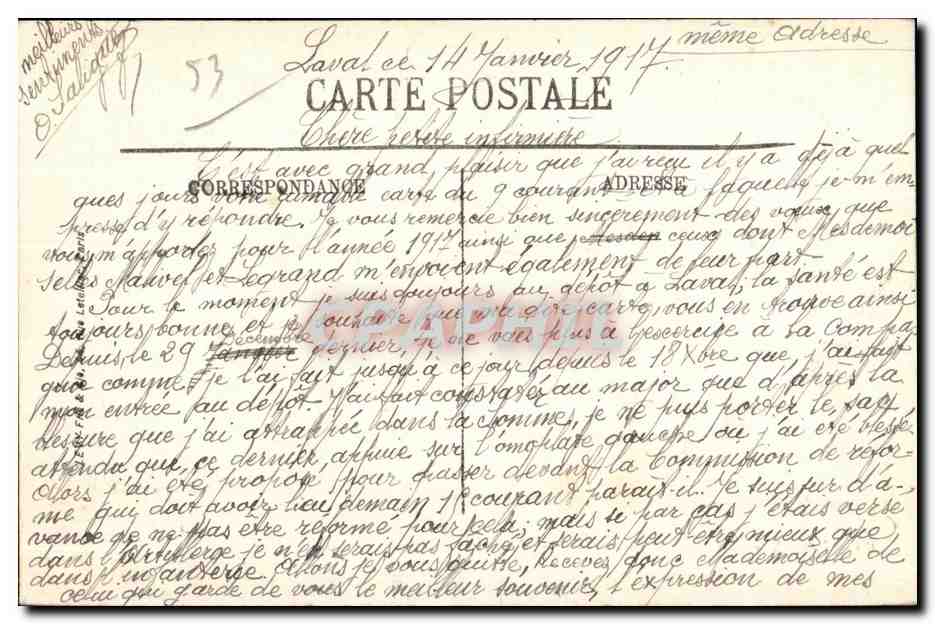 CPA Laval la mayenne vue pont neuf — Rückseite