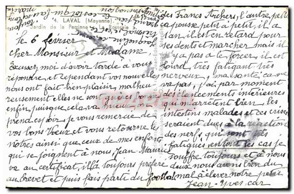 CPA Laval mayenne jordin de la perinne de la roseraie — Rückseite
