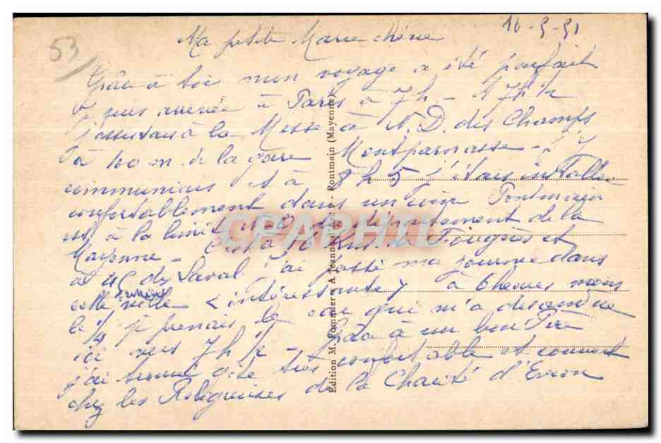 CPA Pontmain mayenne le janvier 1871 le theatre de l Apparition — Back
