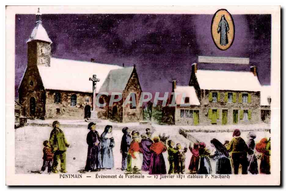 Pontmain — Événement de Pontmain — 17 Janvier 1871 (tableau P. Machard)