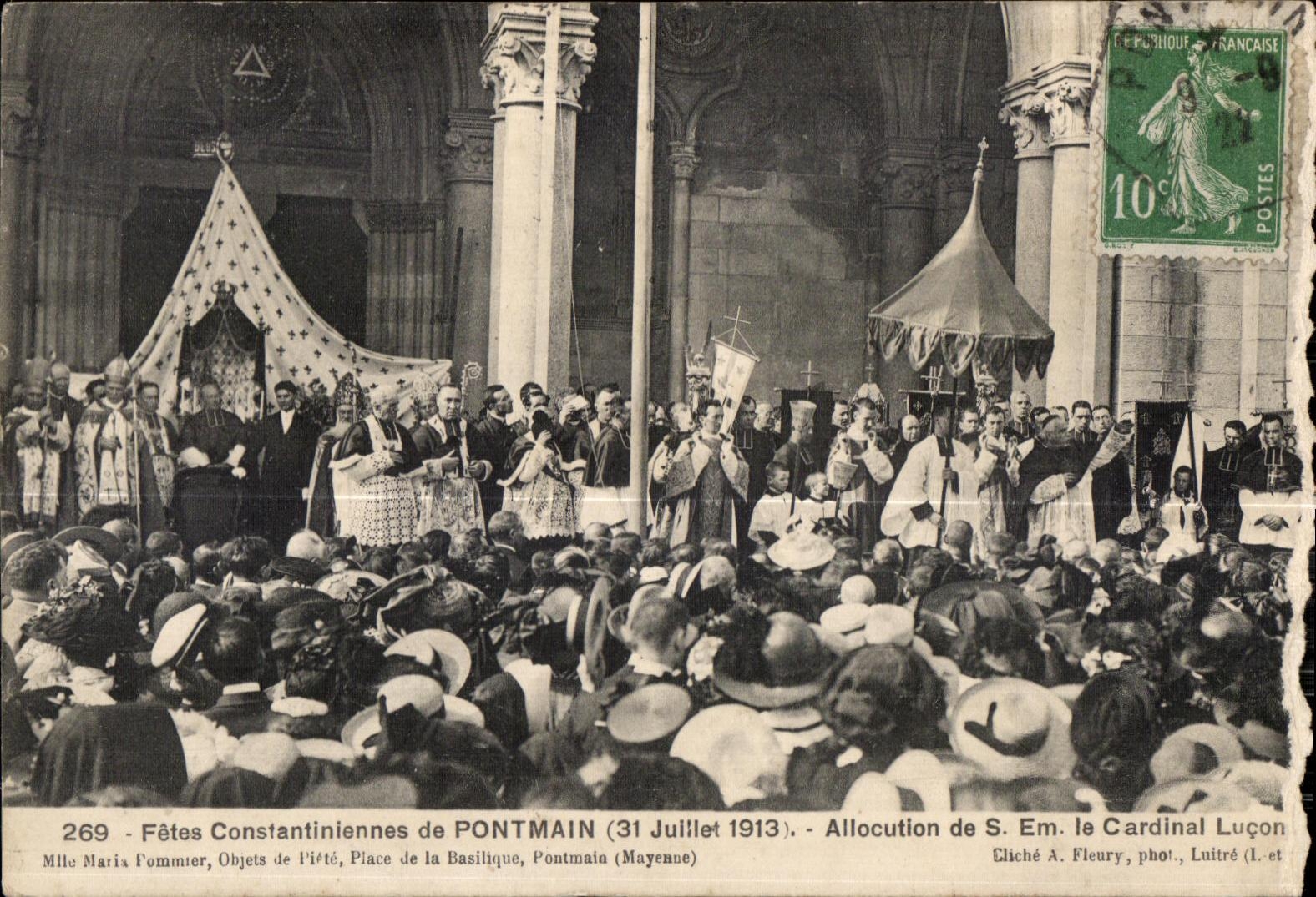CPA Fetes contantiniennes de pontmain 31 juillet allocution de s em le cardinal lucon