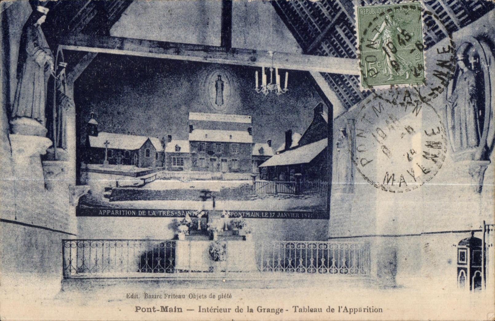 Pont-Main — Intérieur de la Grange — Tableau de l'Apparition