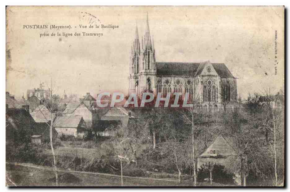 CPA Pontmain mayenne vue de la basilique prise de la ligne des tramways