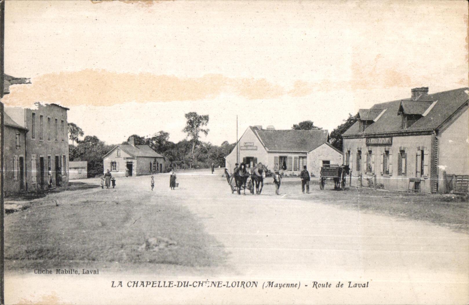 CPA La chapelle du chene loiron mayenne route de laval