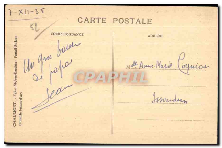 Portail Saint-Jean-Baptiste — Chaumont — Librairie Jeanne d'Arc — Achterkant