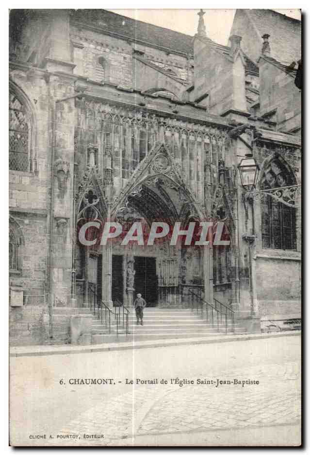 CPA Chaumont Le Portail de L Eglise Saint Jean Baptiste