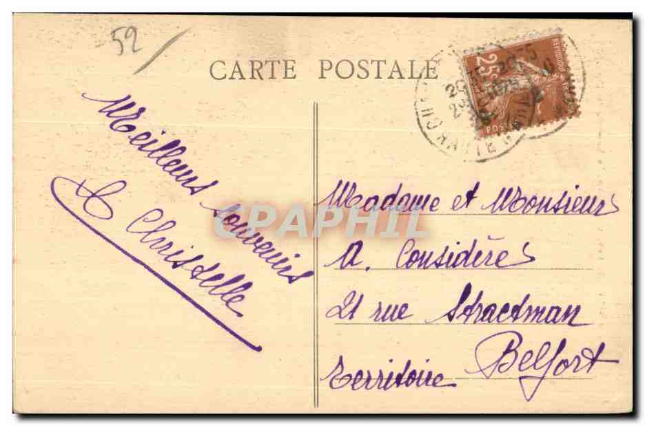 CPA Chaumont Le Donjon Vue prise du Faubourg des Tanneurs — Rückseite