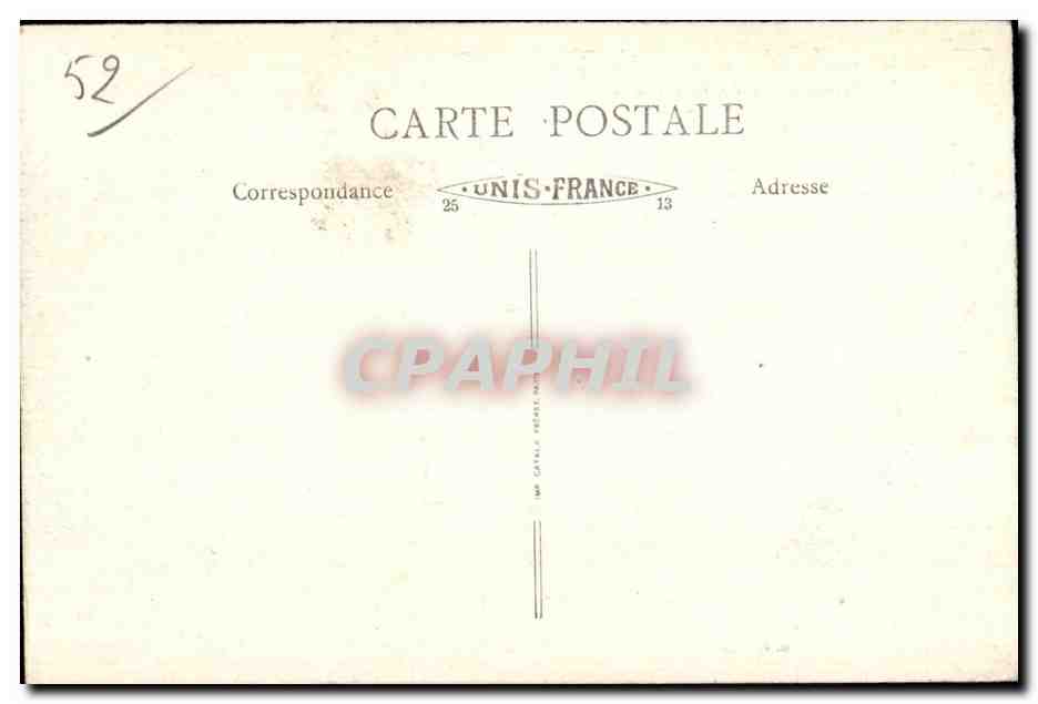 CPA Bourbonne Les Bains Hotel de Ville Le Chateau — Verso