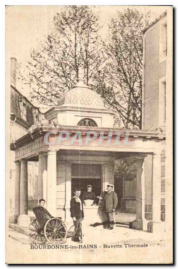 CPA Bourbonne Les Bains Buvette Thermale Chaise a porteurs 