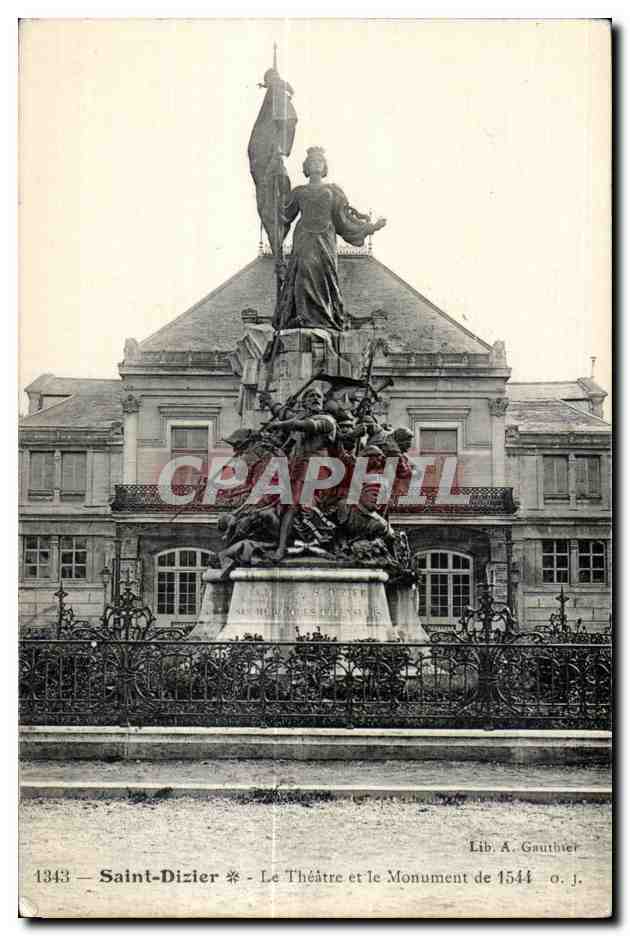 CPA Saint Dizier Le Theatre et le Monument de 1544