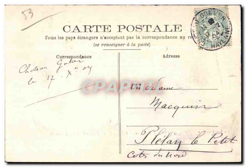CPA Chateau Gontier L Elgise Saint Jean Le Bout du Monde — Rückseite