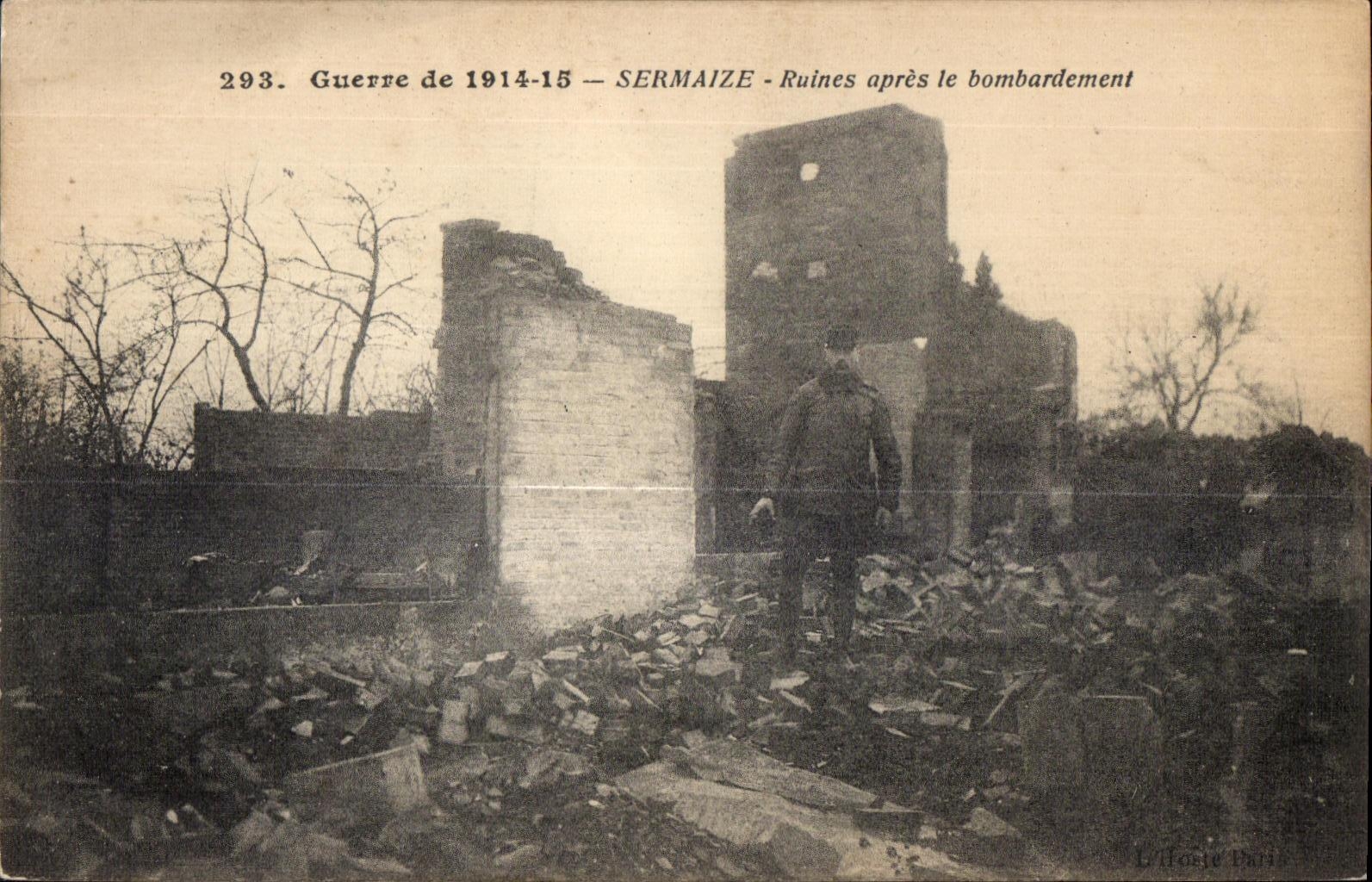 CPA Guerre de Sermaize Ruines apres le Bombardement