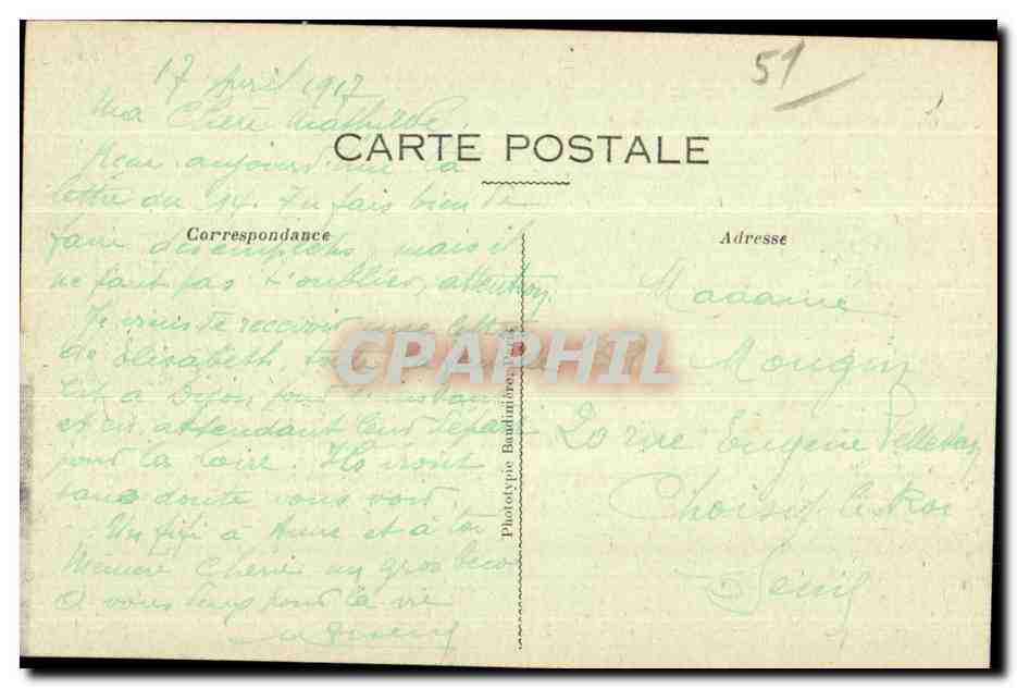 CPA La Guerre Vue generale de Wargemoulin Militaria  — Back