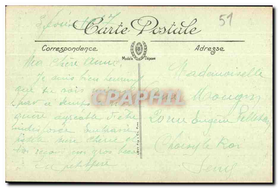 CPA La Guerre Hermenonville L Eglise apres le bombardement  — Rückseite