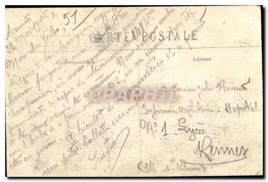 CPA Fere Champenoise Rue du Moulin L Usine Electrique apres le bombardement Militaria  — Back