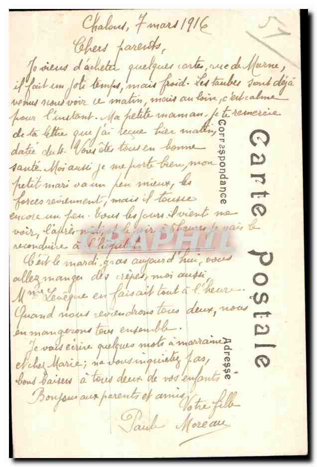 Vassincourt — Entrée de la rue Haute — Bataille de la Marne (6 au 12 Septembre 1914) — Lieutenat Labat du 112e d'Infanterie — A. Humbert, phot. edit. S. Dizier — Reverso