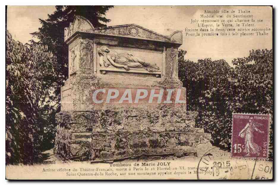 CPA Tombeau de Marie Joly Artiste du Theatre Francois Morte a Paris le Floreal an VI 