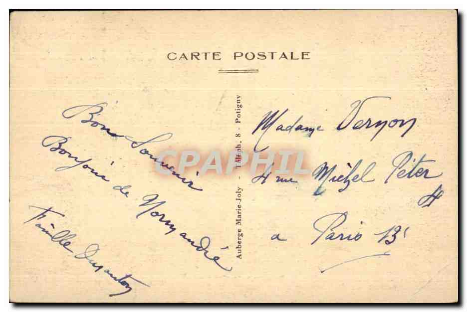 CPA Tombeau de Marie Joly Artiste du Theatre Francois Morte a Paris le Floreal an VI  — Rückseite