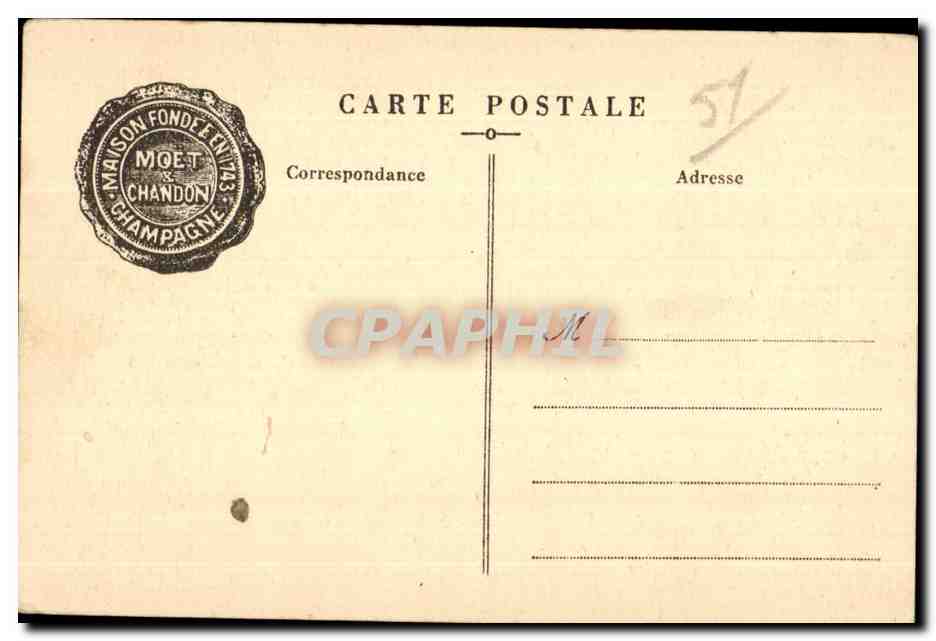 CPA La Vendange en Champagne La Cueillette moet et Chandon  — Back