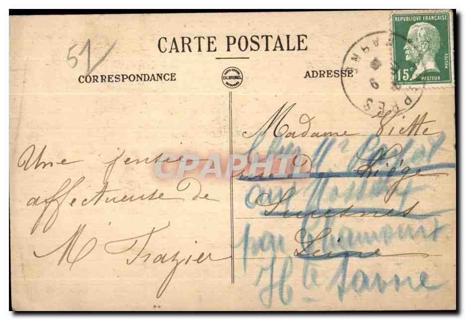 CPA En Champagne Navarin Le Monument domine les Champs de Bataille Militaria  — Back