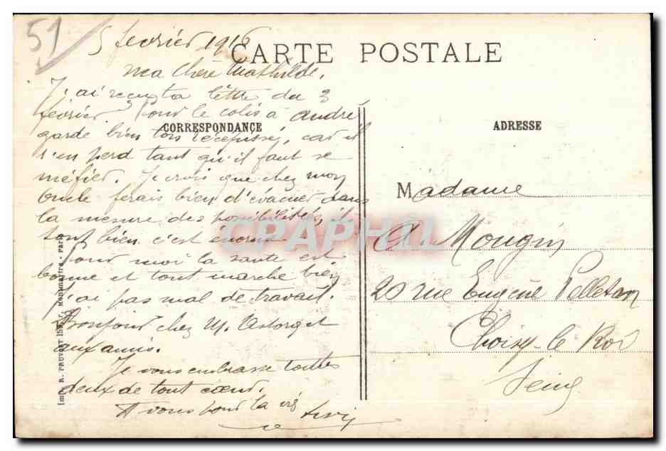 Souain (Marne) — Après le bombardement — Visé Paris 68 — Achterkant