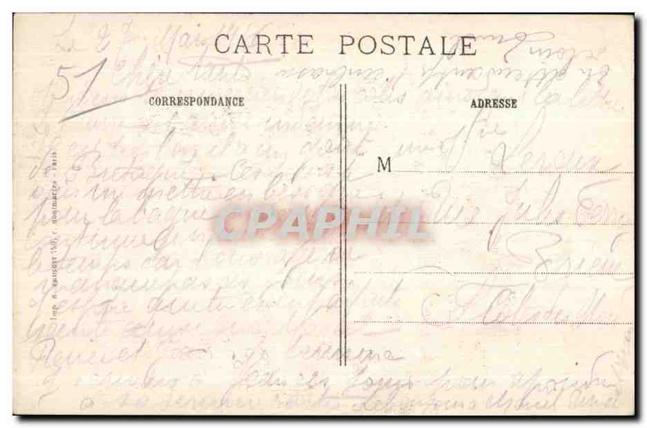 CPA La Guerre 1914-15 Prosnes Marne Les ruines de L Eglise — Back
