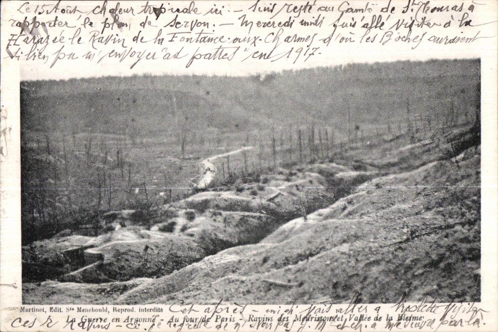 Ravins des Meurisson et Vallée de la Blesme — La Guerre en Argonne — Édit. Sté Menehould