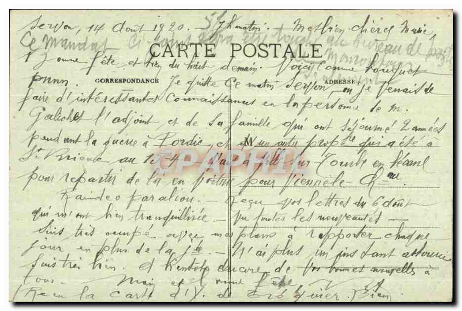 Servon - L'Église en 1918 — La Guerre en Argonne — Martinet Edit, St° Menehould, Réprod. interdite — Back