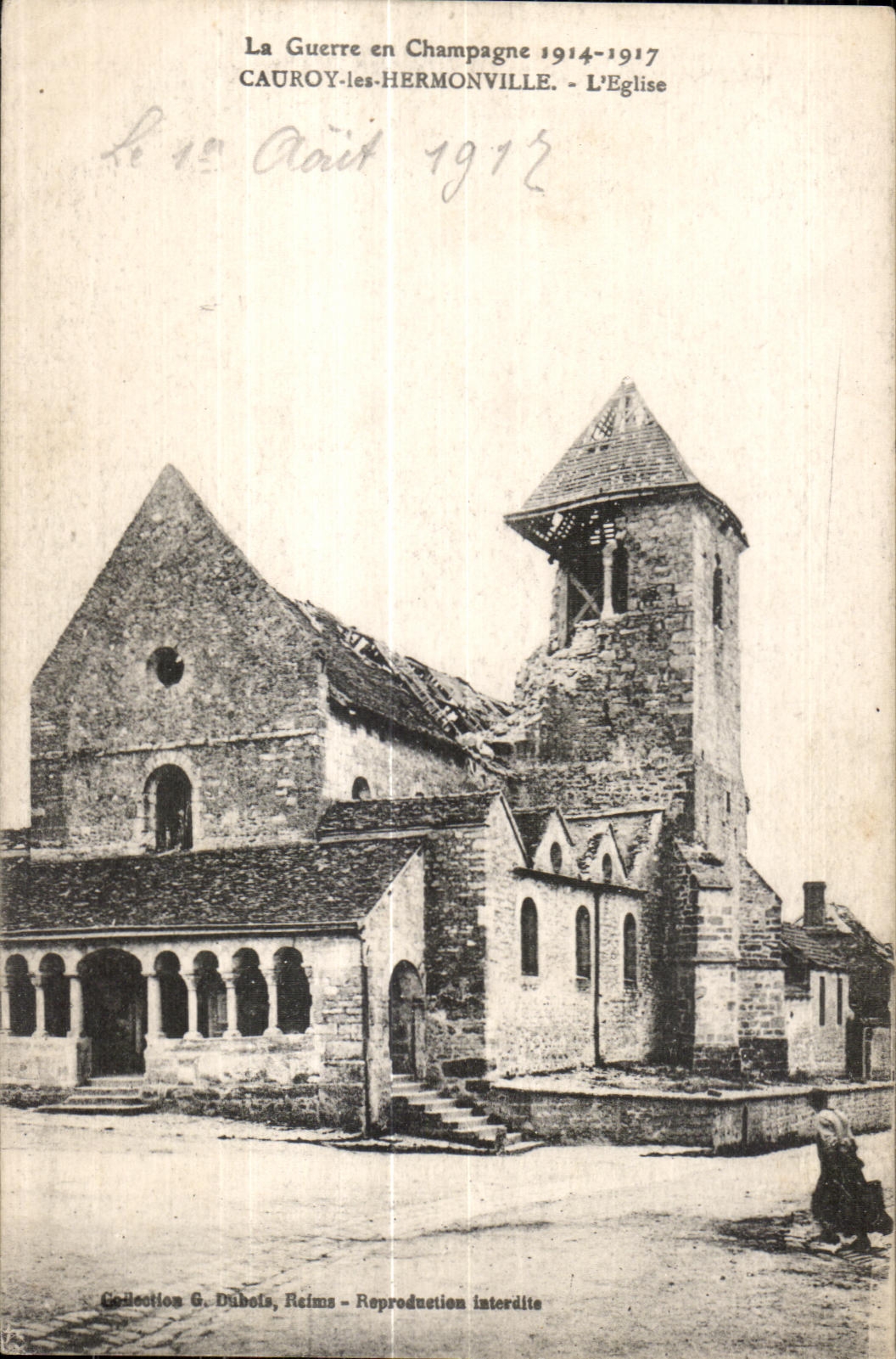 CPA La Guerre en Champagne 1914-1917 Cauroy Ies Hermonville L Eglise