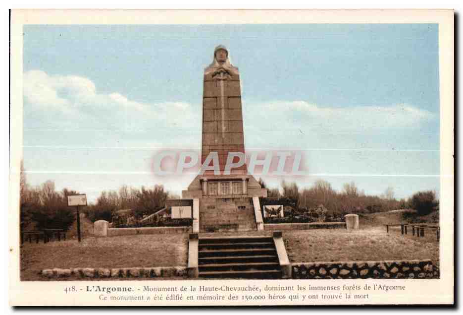 L'Argonne - Monument de la Haute-Chevauchée - éditeur Jacques Fréville, Reims
