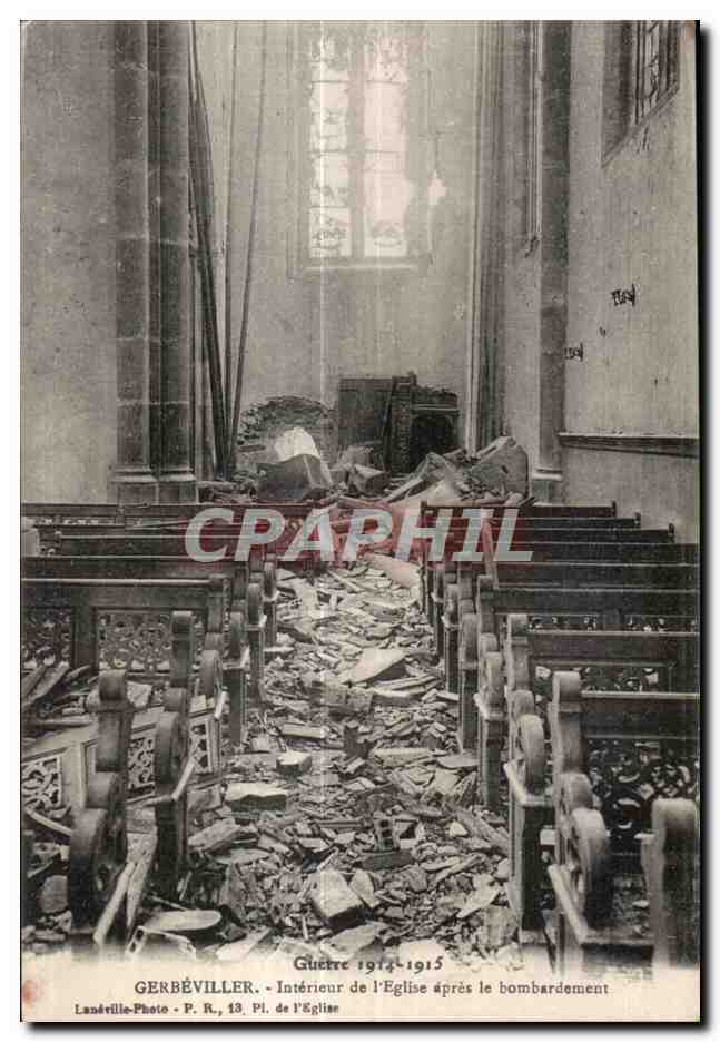 Gerbéviller — Intérieur de l'Église après le bombardement — Lanéville-Photo, Pl. R., n° 13