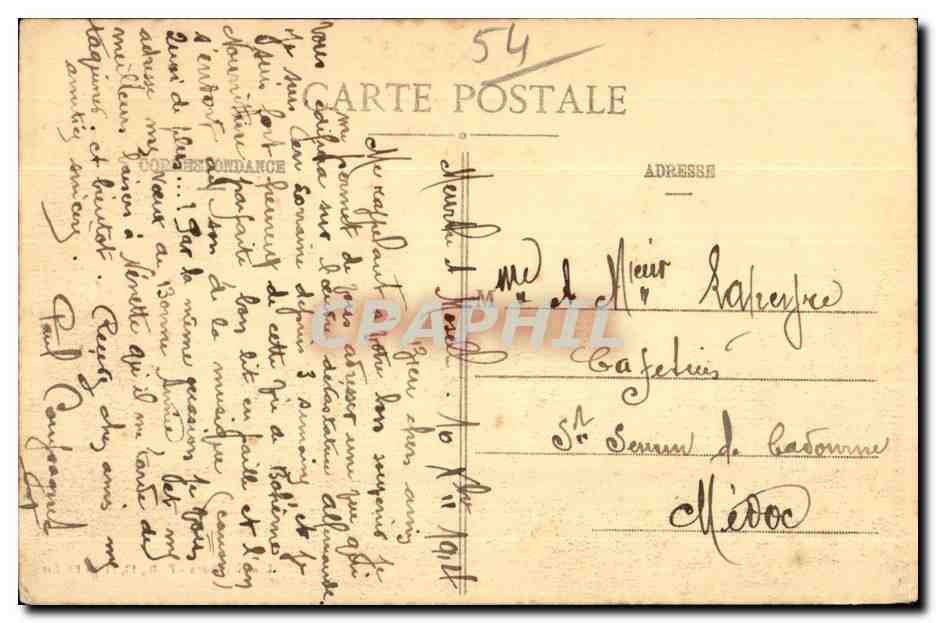 Gerbéviller — Un Coin du Village incendié — Lunéville-Photo, Pl. de l'Église, n°13 — Rückseite